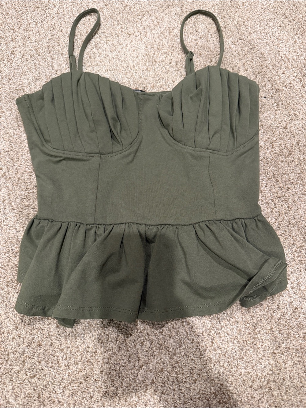 Express Olive Green Peplum Cami